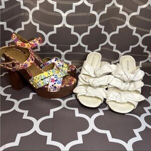 Gianni Bini Spring Floral and White Heels